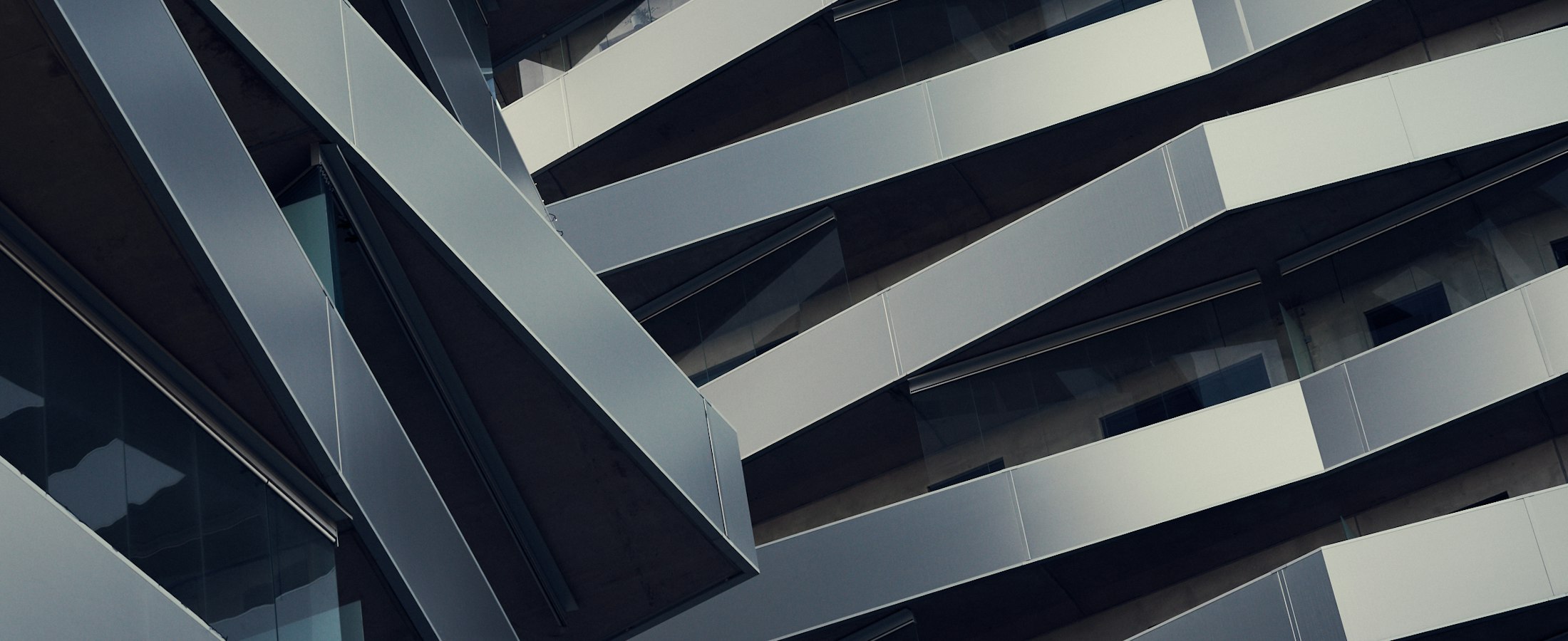 Angular glass and steel facade